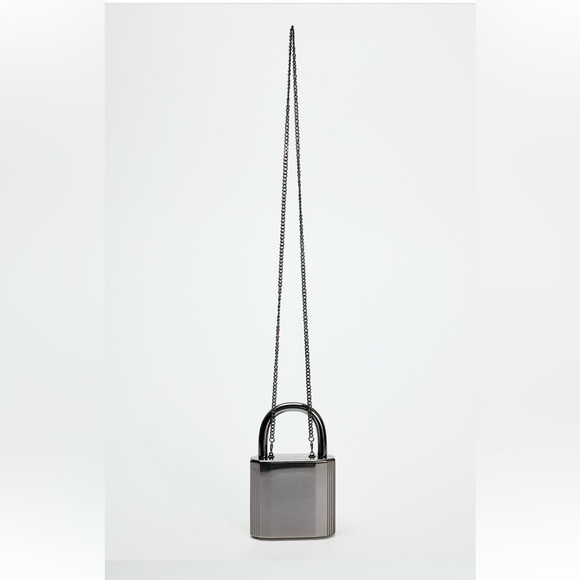 ZARA METALLIC BOX BAG SILVER - Picture 5 of 5